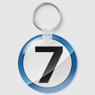 Chaveiro Number 7 Blue Key Chain