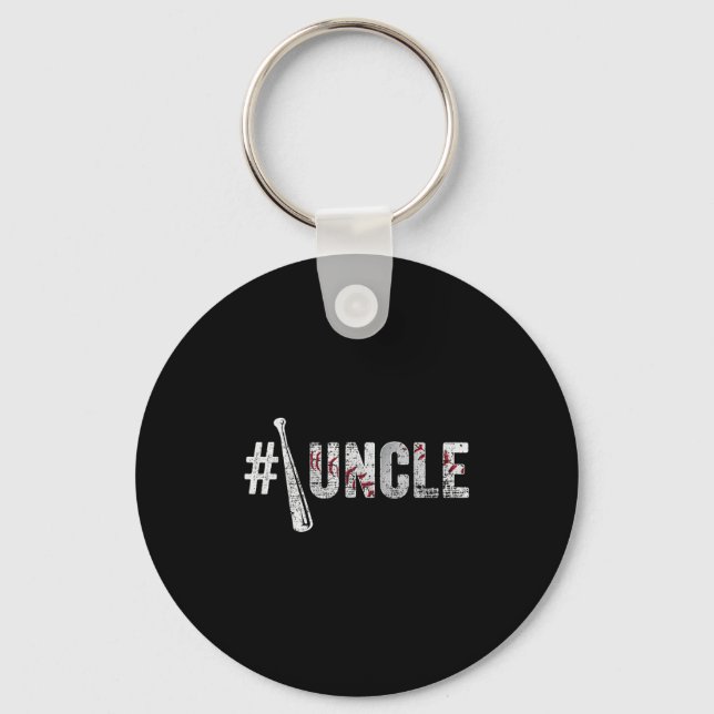Chaveiro Number One Baseball Uncle Fathers Day Funny Baseba (Frente)