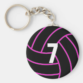 Chaveiro Numérico de Voleibol Rosa Personalizado
