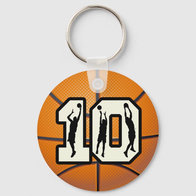 Chaveiro Número 10 de basquetebol e jogadores (Frente)