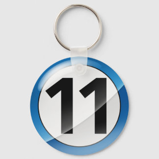 Chaveiro Número 11 Cadeia de Chave Azul