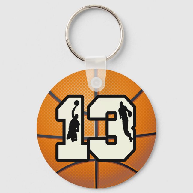 Chaveiro Número 13 - Basquete e Jogadores (Frente)