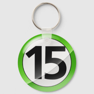 Chaveiro Número 15 - Cadeia de Chave Verde
