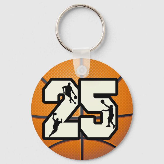 Chaveiro Número 25 - Basquete e Jogadores (Frente)