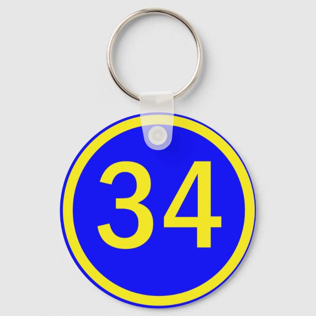 Chaveiro número 34 em círculo (Frente)