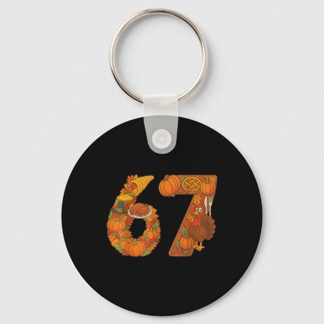 Chaveiro Número 67 Correspondente Seis Sete 6 7 Meme 67 Açã (Frente)