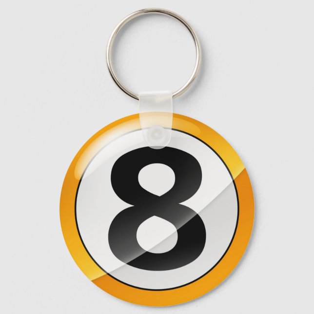 Chaveiro Número 8 - ouro (Frente)