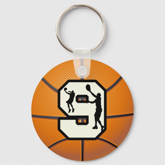 Chaveiro Número 9: Basquete e Jogador (Frente)