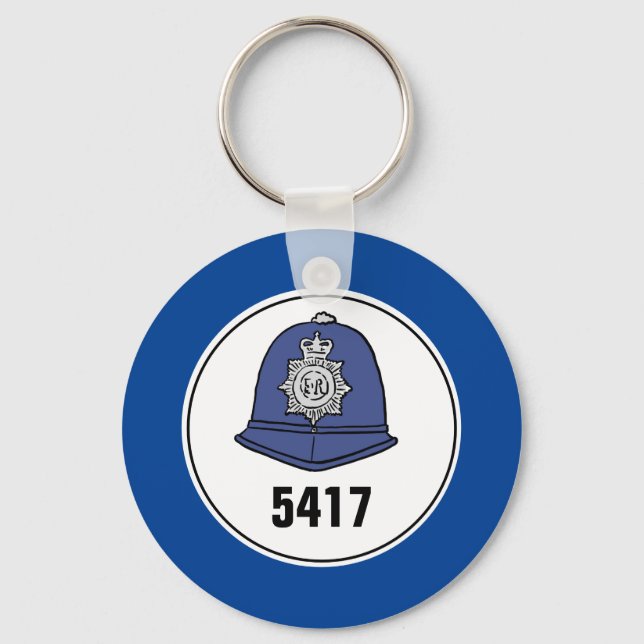 Chaveiro Número de Insígnia. Capacete de Policial. Porta-ch (Frente)