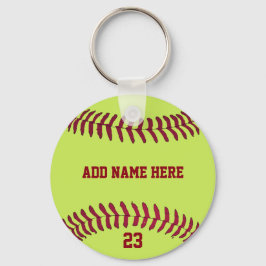 Chaveiro Número de Nome do Softball Personalizado