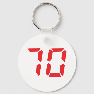 Chaveiro número digital do despertador 70 77 vermelho