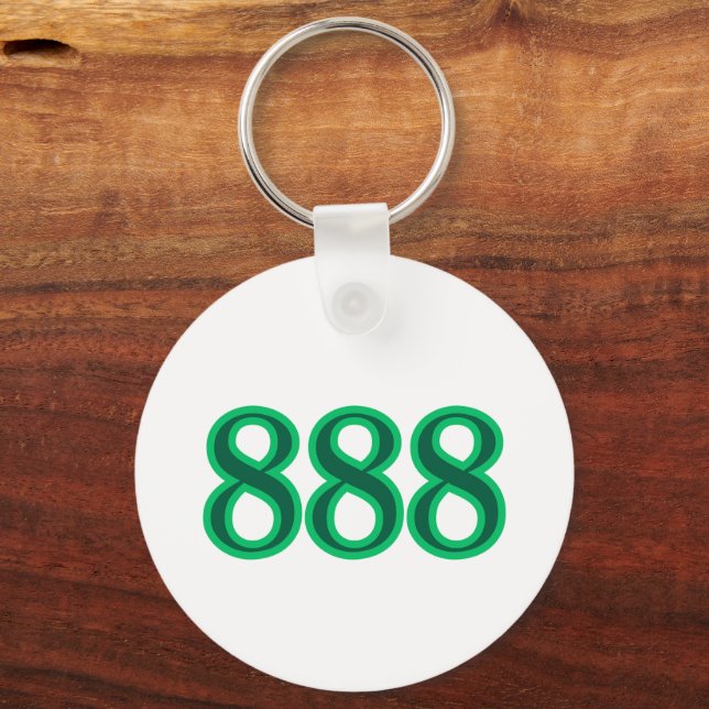 Chaveiro Número do Anjo 888 Dinheiro (Frente)