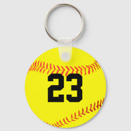 Chaveiro Número do Jogador de Softball Personalizado ou Ini