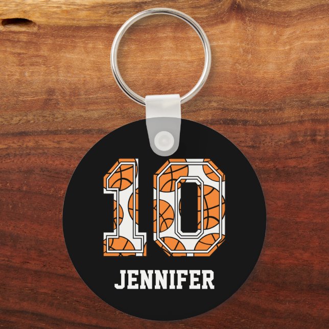 Chaveiro Número Personalizado de Basquete 10