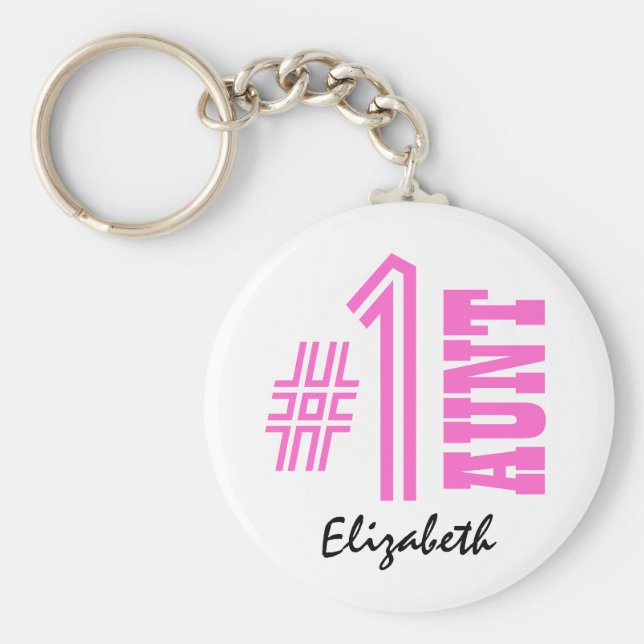 Chaveiro Número Um AUNT Nome Personalizado Coleção de Prese (Frente)
