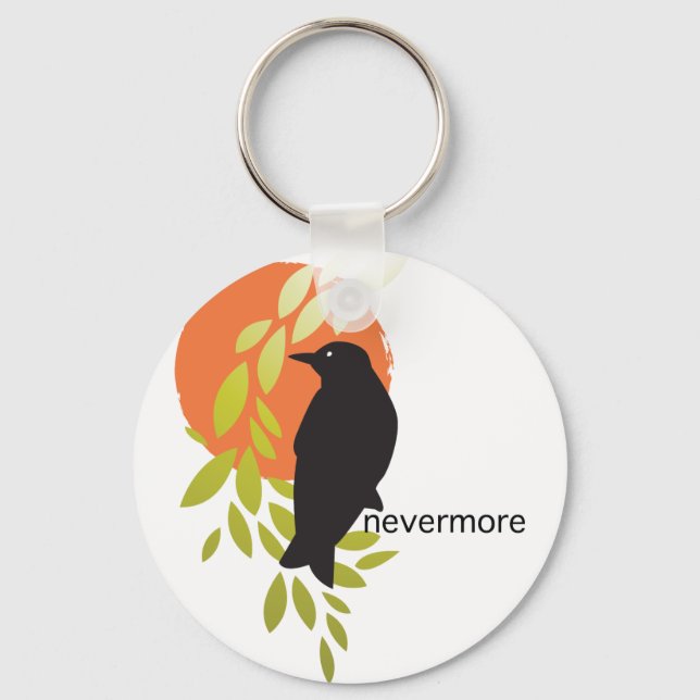 Chaveiro Nunca mais - Raven & Moon por Poe (Frente)