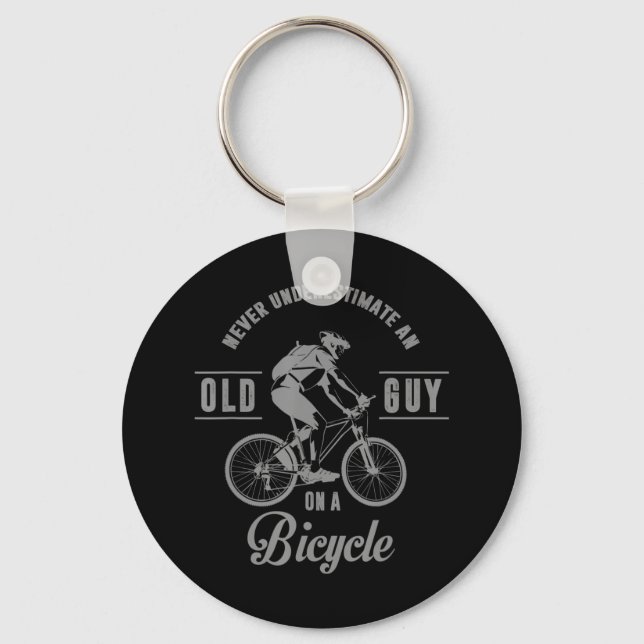 Chaveiro Nunca Subestimar Uma Cara Antiga Em Uma Bicicleta (Frente)