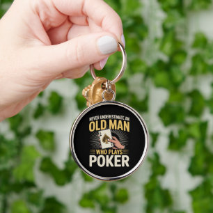 Chaveiro Nunca Subestime a Carta de Poker do Velho