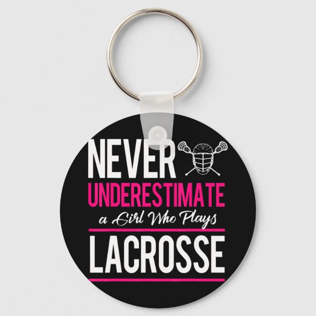 Chaveiro Nunca Subestime Um Gril Que Joga Lacrosse Lacre (Frente)