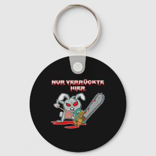 Chaveiro Nur Verrückte Hier Funny Rabbit com Chainsaw Gift