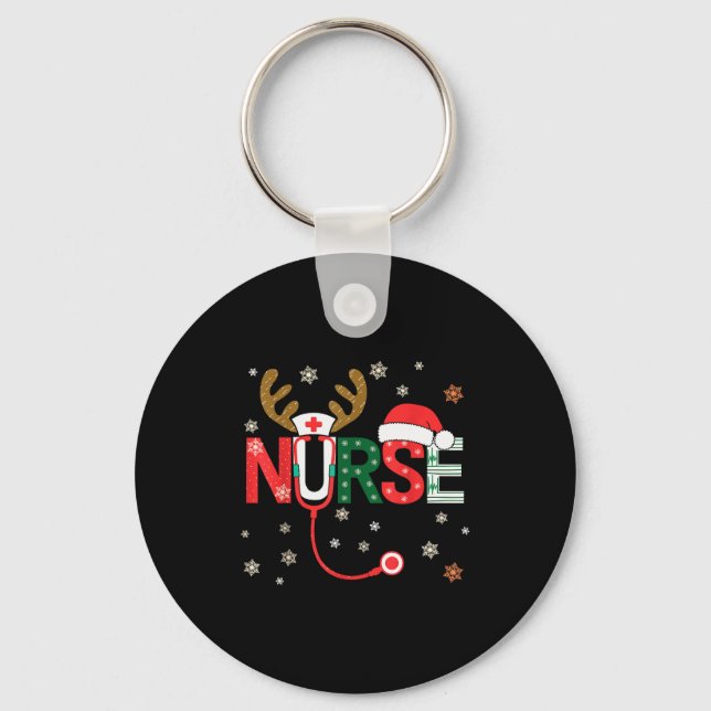Chaveiro Nurse Christmas Stethoscope Nurses Xmas  (Frente)