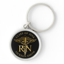 Nurse faux gold caduceus Black Personalizado