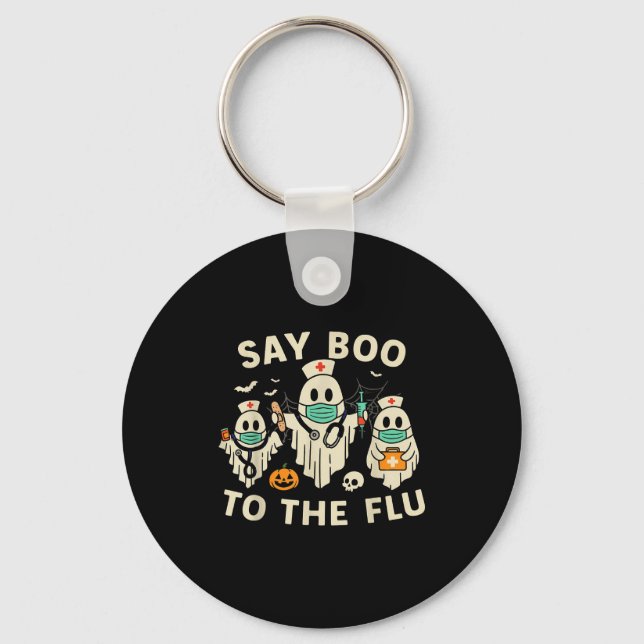 Chaveiro Nurse Halloween Ghost Crew Vaccine Say Boo To The  (Frente)
