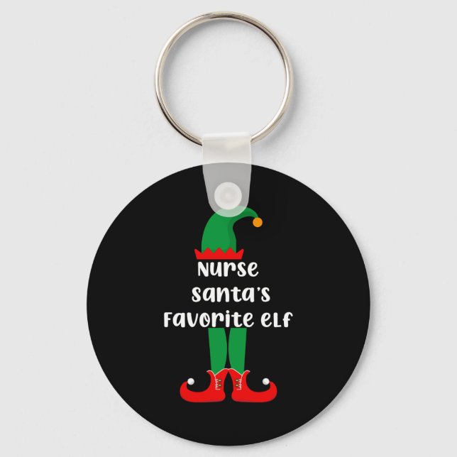 Chaveiro Nurse Santas Favorite Elf Funny Nurse Christmas  (Frente)