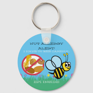 Chaveiro Nut Allergy Alert Bumble Bee Kids Personalizados