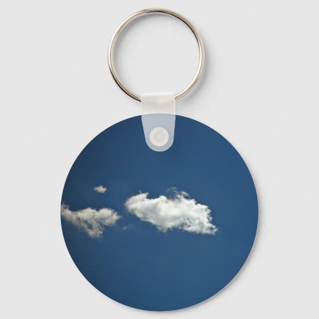 Chaveiro Nuvem branca fluffy no céu azul profundo (Frente)