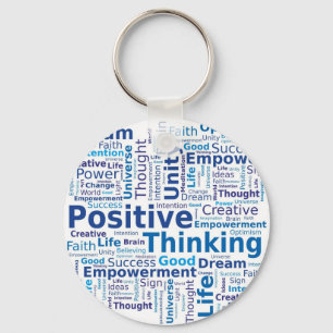 Chaveiro Nuvem de pensamento positiva da palavra - cores