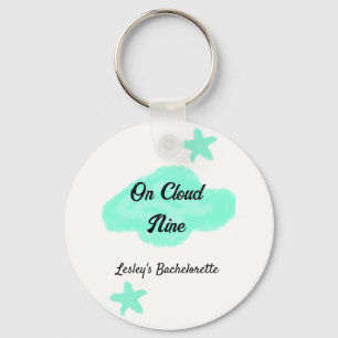 Chaveiro Nuvens verde pastel na nona nuvem festa de solteir