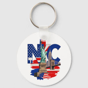 Chaveiro NYC Cidade de Nova York Gráfico da Silhueta Patrió