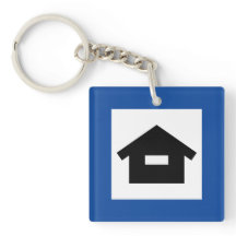 Nyckelring Vägmärke Hus Stuga