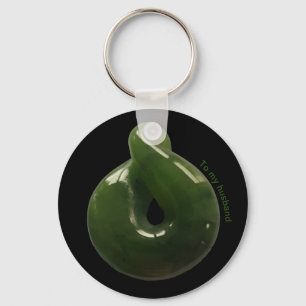 Chaveiro NZ Greenstone Pounamu Twist Gift Ke Personalizável
