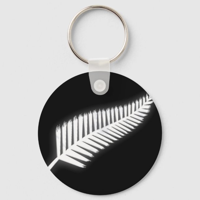 Chaveiro NZ Silver Fern National Emblem Patriotic Keychain (Frente)