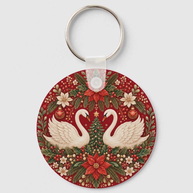 Chaveiro O Abraço dos Cisnes do Natal (Verso)