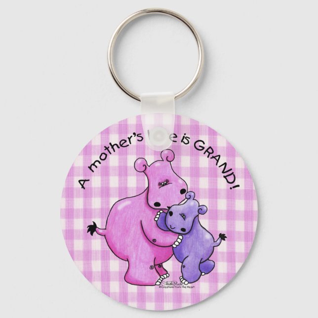 Chaveiro O amor da mãe de Hippos-A é grandioso! (Frente)