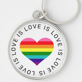Chaveiro O Amor é Amor Coração Arco-íris Orgulho Gay