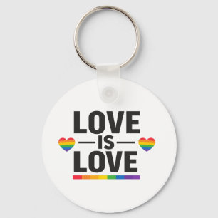 Chaveiro O Amor é Amor – Corações de Arco-Íris Minimalista
