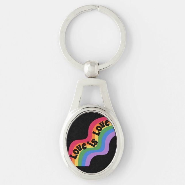 Chaveiro O amor é amor. Orgulho LGBT+. Arco-íris. Pingente (Frente)