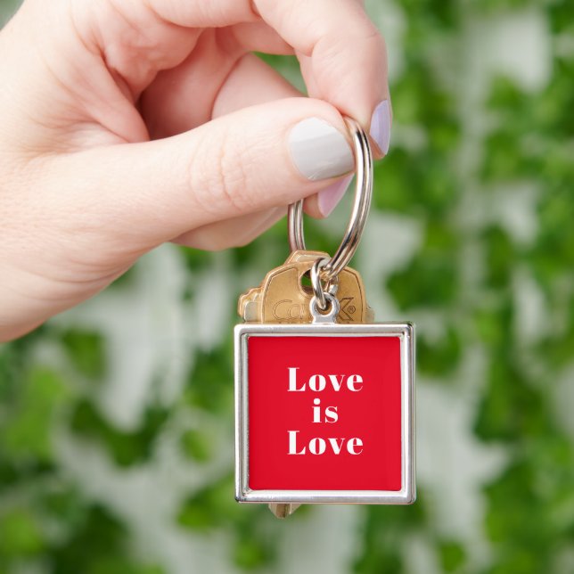 Chaveiro "O amor é o amor" branco vermelho (Mão)