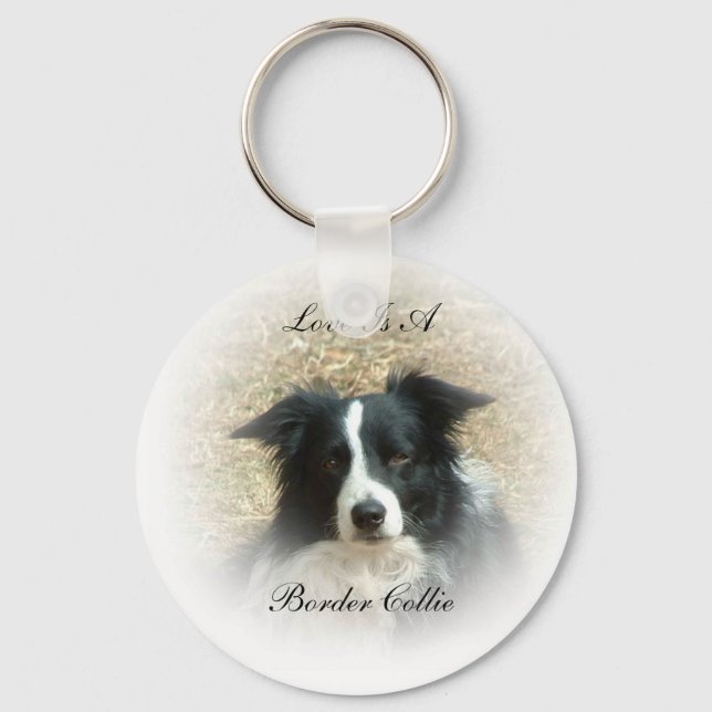 Chaveiro O amor é uma fronteira Collie (Frente)