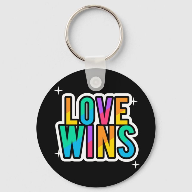 Chaveiro O amor ganha. LGBTQ+Orgulho. Arco-íris. (Frente)