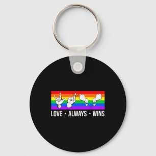 Chaveiro O amor sempre ganha o Orgulho gay LGB de consciênc