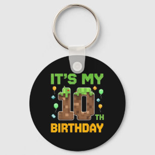 Chaveiro O Aniversário É O Meu 10º Aniversário Gamer Pixel 