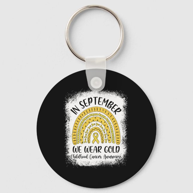 Chaveiro O Arco-Íris Em Setembro Vestimos Cancer Dourado Da (Frente)