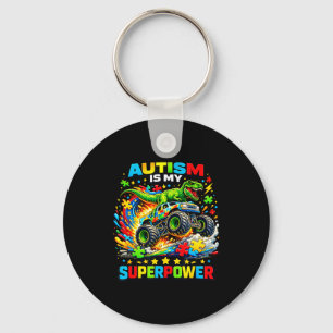 Chaveiro O autismo é meu superpoder dino t rex caminhão mon