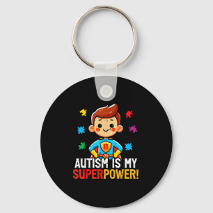 Chaveiro O autismo é super-herói superpoderoso, conscientiz