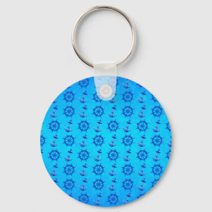Chaveiro O azul envia a roda e a âncora
